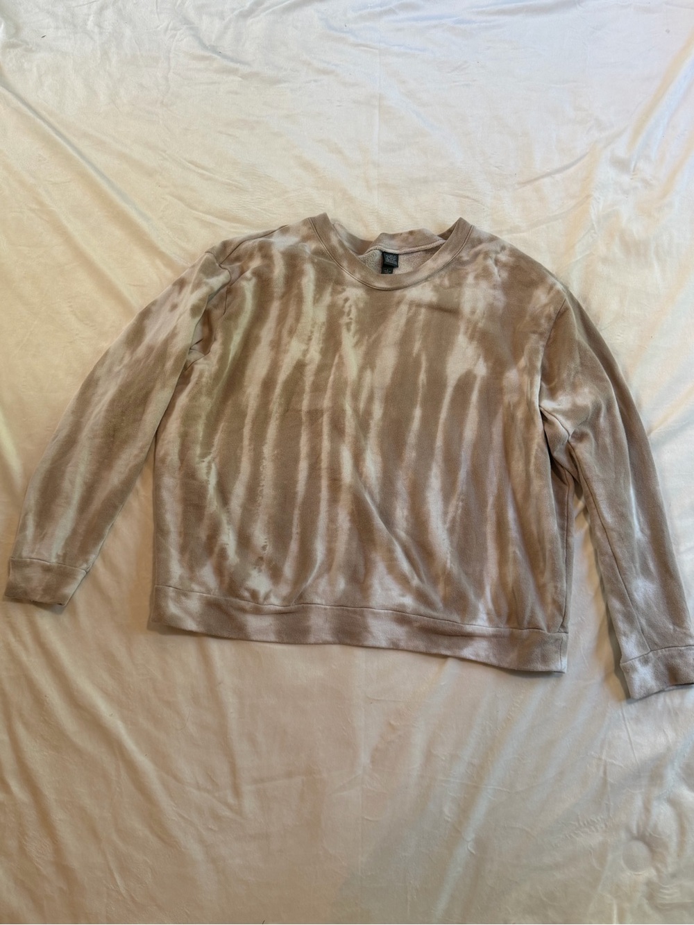 wild fable Taupe & Cream Tie-Dye Crewneck